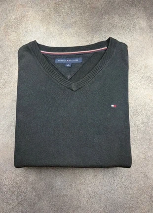 Pull sweat Col V Tommy Hilfiger | Noir coton logo brodé | Taille M, brand: Tommy Hilfiger, condition: Very good, size: M, €15.00, €16.45 includes Buyer Protection