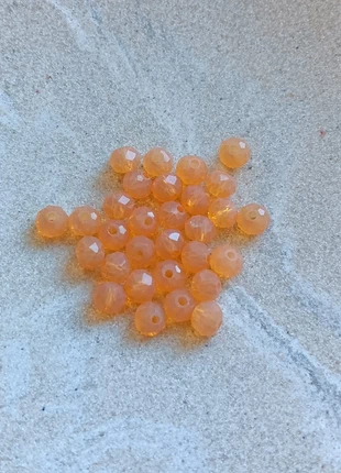 Fil de perles rondelles à facettes en verre orange 6x4mm - POR4-10, état: Neuf avec étiquette, 2,30 €, 3,12 € Protection acheteurs (Pro) incluse