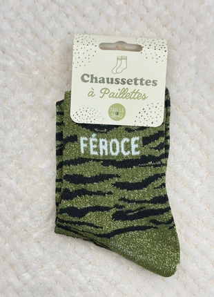 Chaussettes a paillettes Feroce camouflage vert kaki taille 36-42 femme idee cadeau mode tendance, brand: chaussettes à paillettes, condizioni: Nuovo con cartellino, taglia: Taglia unica, €5.00, €5.95 include la Protezione acquisti Pro