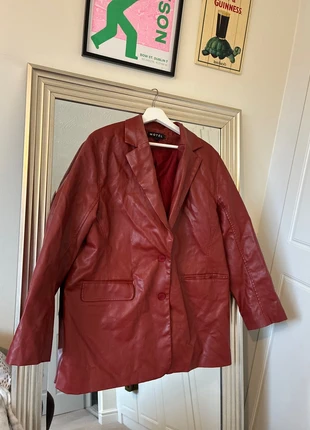 Motel Rocks Red Faux Leather Blazer, brand: Motel Rocks, condition: Very good, size: L / UK 16-18, £12.50, £13.83 includes Buyer Protection