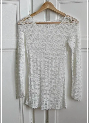 Pull ajouré • Blanc, état: Très bon état, taille: XS / 34 / 6, 5,80 €, 6,79 € Protection acheteurs incluse