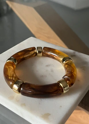 Bracelet bambou marron et doré élastique, marque: Tendance, état: Très bon état, 5,00 €, 5,95 € Protection acheteurs (Pro) incluse