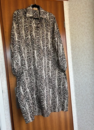 Slangenprint jurk/tuniek satijn / silk, merk: Made In Italy, staat: Heel goed, maat: 4XL / 48 / 20, € 9,50, € 10,68 inclusief Kopersbescherming