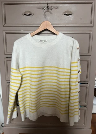 pull à rayures jaune et blanc, marque: JS Millenium, état: Très bon état, taille: M / 38 / 10, 10,00 €, 11,20 € Protection acheteurs incluse