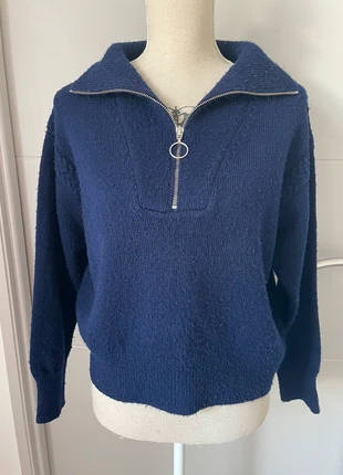 Pull col camionneur bleu marine col zippé Naf Naf, marque: Naf Naf, état: Très bon état, taille: M / 38 / 10, 15,00 €, 16,45 € Protection acheteurs incluse