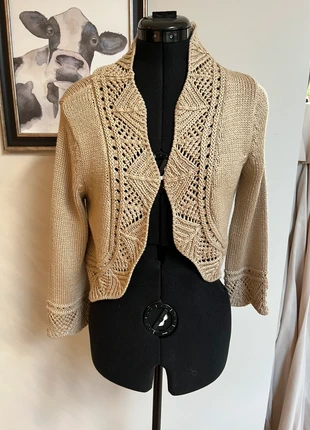Vintage Crochet-Trim Knitted Bolero, brand: Vintage Dressing, condition: Very good, size: L / 12, £10.00, £11.20 includes Buyer Protection