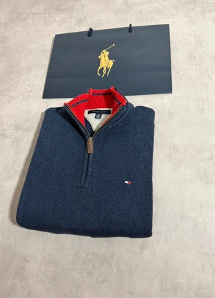 Pull Tommy Hilfiger Homme Marine Quart Zip - Taille L - NC215, merk: Tommy Hilfiger, staat: Heel goed, maat: L, € 42,80, € 45,64 inclusief Kopersbescherming