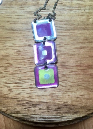Collier pendentif mauve et vert anis skalli, brand: Skalli, condition: Very good, €4.00, €4.90 includes Buyer Protection