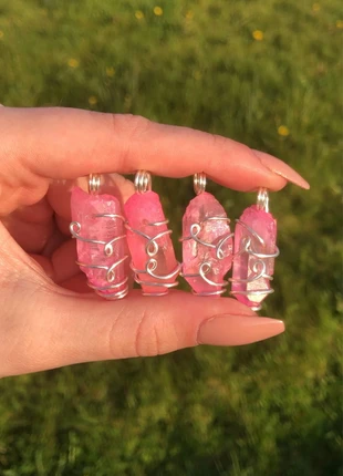 Wire Wrapped Pink Quartz Necklace, brand: Crystal, condition: New without tags, €5.00, €5.95 includes Buyer Protection