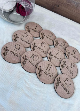 Carte étape bébé ronde en bois, condizioni: Ottime, €3.95, €4.85 include la Protezione acquisti Pro