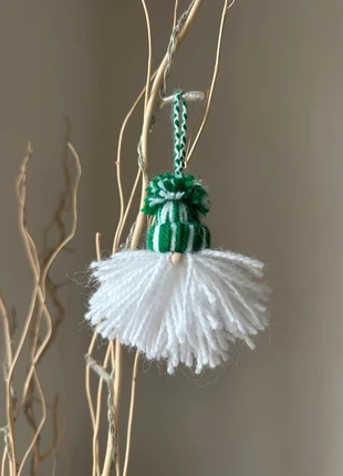 Décoration de Noël, père noël, couleur vert sapin et blanc, décoration pour le sapin, merk: Fait Main, staat: Heel goed, € 1,50, € 2,28 inclusief Kopersbescherming
