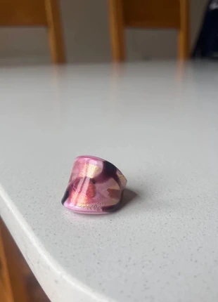 Pink, Purple and Gold Coloured Ring (Murano Glass) - Inner Diameter 2cm / 20mm / UK Size T½, condition: New without tags, size: 19.8 mm / T½, £8.00, £9.10 includes Buyer Protection
