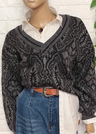 Jersey punto vintage oversize 90's patrón geométrico V neck, marque: Vintage Dressing, état: Très bon état, taille: M / 38 / 10, 24,90 €, 26,85 € Protection acheteurs incluse