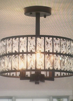 Black Crystal Ceiling Lights Living Room, 3-Light E14 Modern Crystal Chandelier, brand: Amazon, condition: New with tags, £49.99, £53.19 includes Buyer Protection Pro