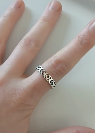 Bague acier inoxydable motif floral ajouré, marca: Tendance, estado: Muito bom, tamanho: 19 mm Ø / 21, €1.00, €1.75 inclui Proteção do Comprador Pro