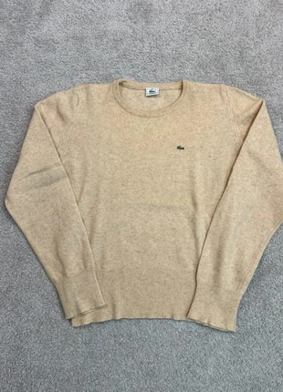 Pull col rond en laine Lacoste vintage | Taille XS/S Hommes | Beige logo brodé, marca: Lacoste, estado: Muy bueno, tamaño: S, 30,00 €, 32,20 € Protección al comprador Pro incluida