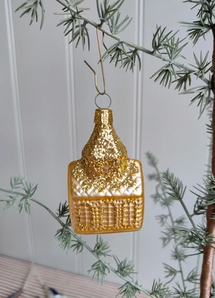 Prachtig! Kerkje kerstornament goud glitter, merk: Vintage, staat: Heel goed, € 8,50, € 9,63 inclusief Kopersbescherming Pro
