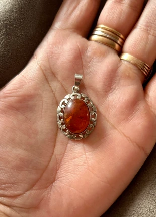 Pendentif en argent massif et ambre, marca: Argent, estado: Muito bom, €25.95, €27.95 inclui Proteção do Comprador Pro