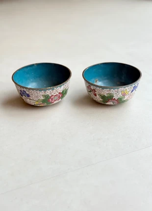 2 vintage emaille cloisonné schaaltjes uit China, merk: Fait Main, staat: Veelgebruikt, € 14,95, € 16,40 inclusief Kopersbescherming
