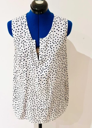 Débardeur blanc imprimé pois noirs – bpc selection Bonprix – Taille estimée M, marca: BPC Selection, estado: Muy bueno, tamaño: M / 38 / 10, 7,00 €, 8,05 € Protección al comprador Pro incluida