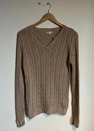 Pull col V en maille Croft&Barrow marron clair - M Femme, marke: Vintage Dressing, zustand: Sehr gut, größe: M / 38 / 10, 6,00 €, 7,00 € inklusive Vinted-Käuferschutz