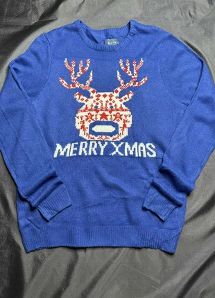 Pull Col Rond Noël Merry Xmas Renne Bleu Tricot Hiver Knitwear Blend XL 80s 90s Vintage Y2K Rare, marque: Vintage Dressing, état: Très bon état, taille: XL, 20,00 €, 21,70 € Protection acheteurs (Pro) incluse