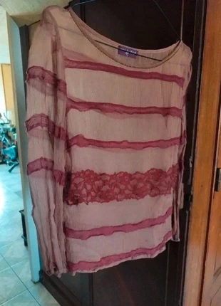 Top blouse rose dentelle col perles vintage M/38 y2k alt pearls shirt, marca: One step, estado: Muy bueno, tamaño: M / 38 / 10, 14,00 €, 15,40 € Protección al comprador incluida