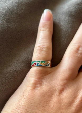 Bague bande en argent massif et laque, marca: Argent, estado: Muito bom, tamanho: 17,7 mm Ø / 16, €25.50, €27.48 inclui Proteção do Comprador Pro