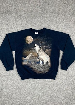 Sweat Gildan Imprimé Loup vintage 2000's y2k taille M marine, marca: Vintage Dressing, estado: Muy bueno, tamaño: M, 23,00 €, 24,85 € Protección al comprador incluida