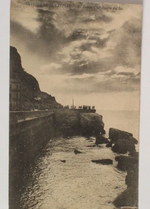 San Sebastian El Rompe Olas Puesta del Sol 1911, état: Satisfaisant, 2,00 €, 2,80 € Protection acheteurs incluse