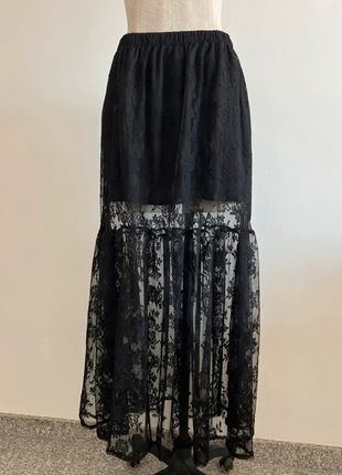 Falda larga con transparencias flores Vintage, marque: Vintage Dressing, état: Très bon état, taille: L / 40 / 12, 28,00 €, 30,10 € Protection acheteurs incluse