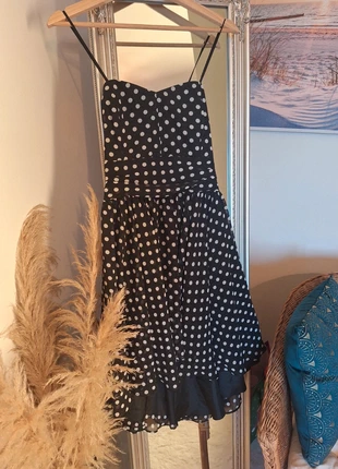 Robe bustier noire à pois fêtes, marke: Swing, zustand: Neu, größe: M / 38 / 10, 25,00 €, 26,95 € inklusive Vinted-Käuferschutz