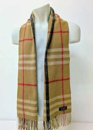 Burberry sciarpa cashmere 160×30 beige check rosso, marque: Burberry, état: Très bon état, 55,00 €, 58,45 € Protection acheteurs incluse