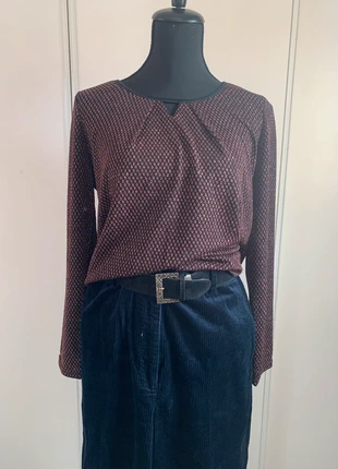 Blouse/Haut Scottage à manches longues Métallisé - Marron/Noir à Motif - Taille 2 (M/38), marke: Scottage, zustand: Sehr gut, größe: M / 38 / 10, 7,00 €, 8,05 € inklusive Vinted-Käuferschutz