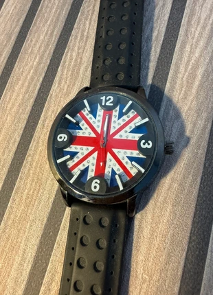 Montre Union Jack – Style UK – Bracelet noir – Très bon état, staat: Heel goed, maat: Universele maat, € 6,00, € 7,00 inclusief Kopersbescherming