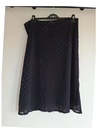 Jupe midi vintage noire à motifs transparents, état: Très bon état, taille: XL / 42 / 14, 7,00 €, 8,05 € Protection acheteurs (Pro) incluse