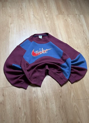 Sweat Rework Nike Vintage Y2K Made In USA Retro Style Boxy - Violet Bordeaux / Bleu - Taille M, brand: Nike, condition: Very good, size: M, €39.90, €42.60 includes Buyer Protection