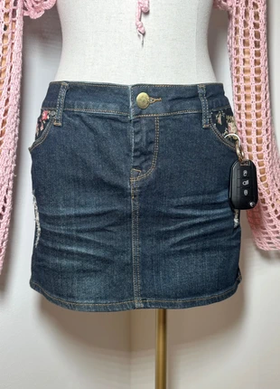 Mini jupe en jean bleu brut délavé vintage coquette Y2K, brand: COQUETTE, condition: Very good, size: M / 38 / 10, €20.00, €21.70 includes Buyer Protection