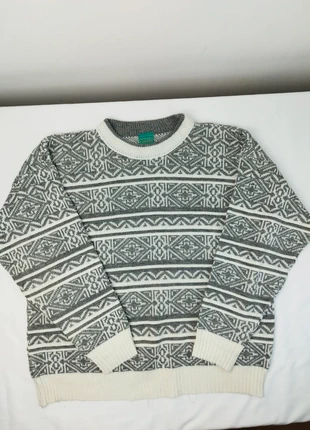 Pull vintage taille L Fair isle - motifs géométriques noir et blanc, brand: Vintage Dressing, condition: Very good, size: L, €20.00, €21.70 includes Buyer Protection
