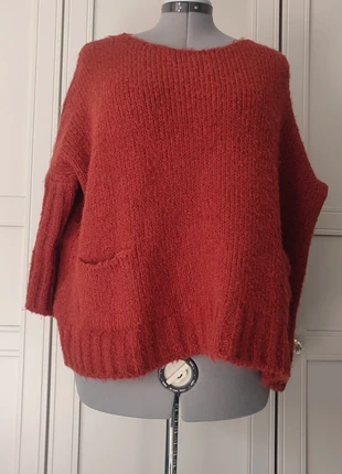 Jersey grueso invierno de abrigo clásico formal naranja lana maxi ancho xxl xxxl 44 46 3xl 16 18, marque: Local, état: Très bon état, taille: XXXL / 46 / 18, 3,30 €, 4,17 € Protection acheteurs incluse