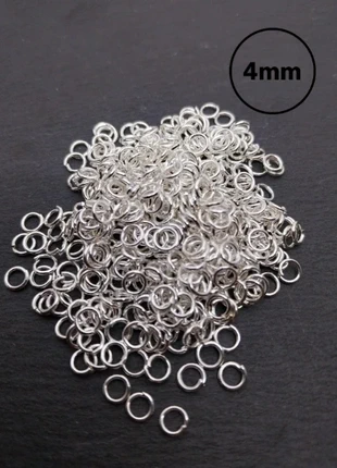 400 anneaux de jonction métal argenté 4mm – apprêts bijoux DIY, condizioni: Ottime, €2.80, €3.64 include la Protezione acquisti
