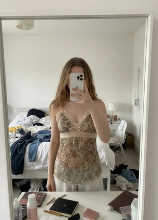 caraco en mesh à imprimé paisley et dentelle style fée grunge #018, brand: Fée Poussière, condition: Very good, size: M / 38 / 10, €26.99, €29.04 includes Buyer Protection