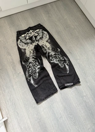 Baggy Y2K streetwear vintage graphic grey faded washed print oversized skater jeans, brand: Graphic streetwear jeans, condition: New without tags, size: W32, £49.99, £53.19 includes Buyer Protection