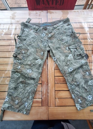 Pantacours cargo fleuris vintage, marca: Timezone, estado: Muito bom, tamanho: S / 36 / 8, €5.00, €5.95 inclui Proteção do Comprador