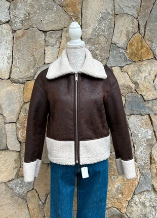 Veste bombardier ZAPA marron, aviateur shearling simili, femme taille 36, brand: ZAPA, condition: Very good, size: S / 36 / 8, €90.00, €95.20 includes Buyer Protection Pro