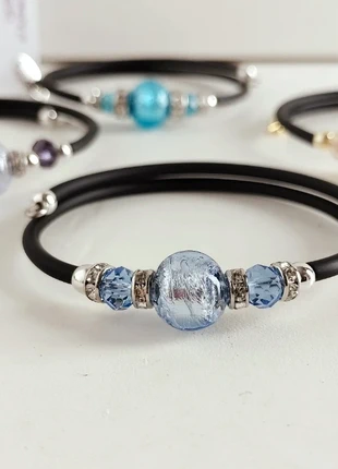 Bracelet en Verre de Murano Bleu et Argent, marke: Murano, zustand: Neu, mit Etikett, 12,00 €, 13,30 € inklusive Vinted-Käuferschutz
