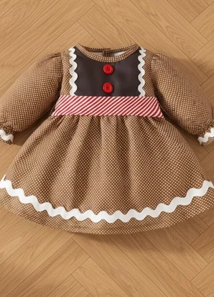 Robe large bébé marron ruban et boutons pain d'épices 12-18 mois, brand: Elise&Co, condizioni: Ottime, taglia: 12-18 mesi / 80 cm, €34.99, €37.44 include la Protezione acquisti