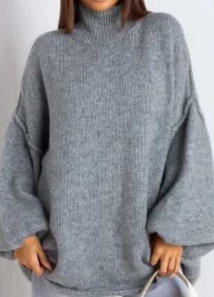 Pull d’hiver oversize gris, brand: Made In Italy, condition: New with tags, size: One size, €29.00, €31.15 includes Buyer Protection