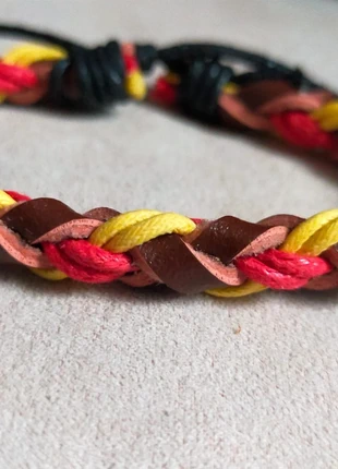 Bracelet tressé cuir & fils colorés – Esprit bohème, brand: autre, condition: New without tags, €14.00, €15.40 includes Buyer Protection Pro