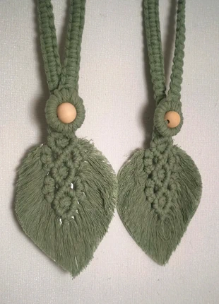 Juego 2 unidades de sujetacortinas de macramé color verde salvia estilo boho, état: Neuf avec étiquette, 12,00 €, 13,30 € Protection acheteurs incluse